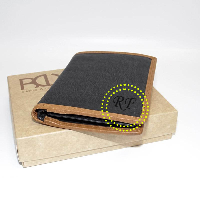 Pánská kožená peněženka COMBO BEORIGINAL Leather s monogramem (ražba)