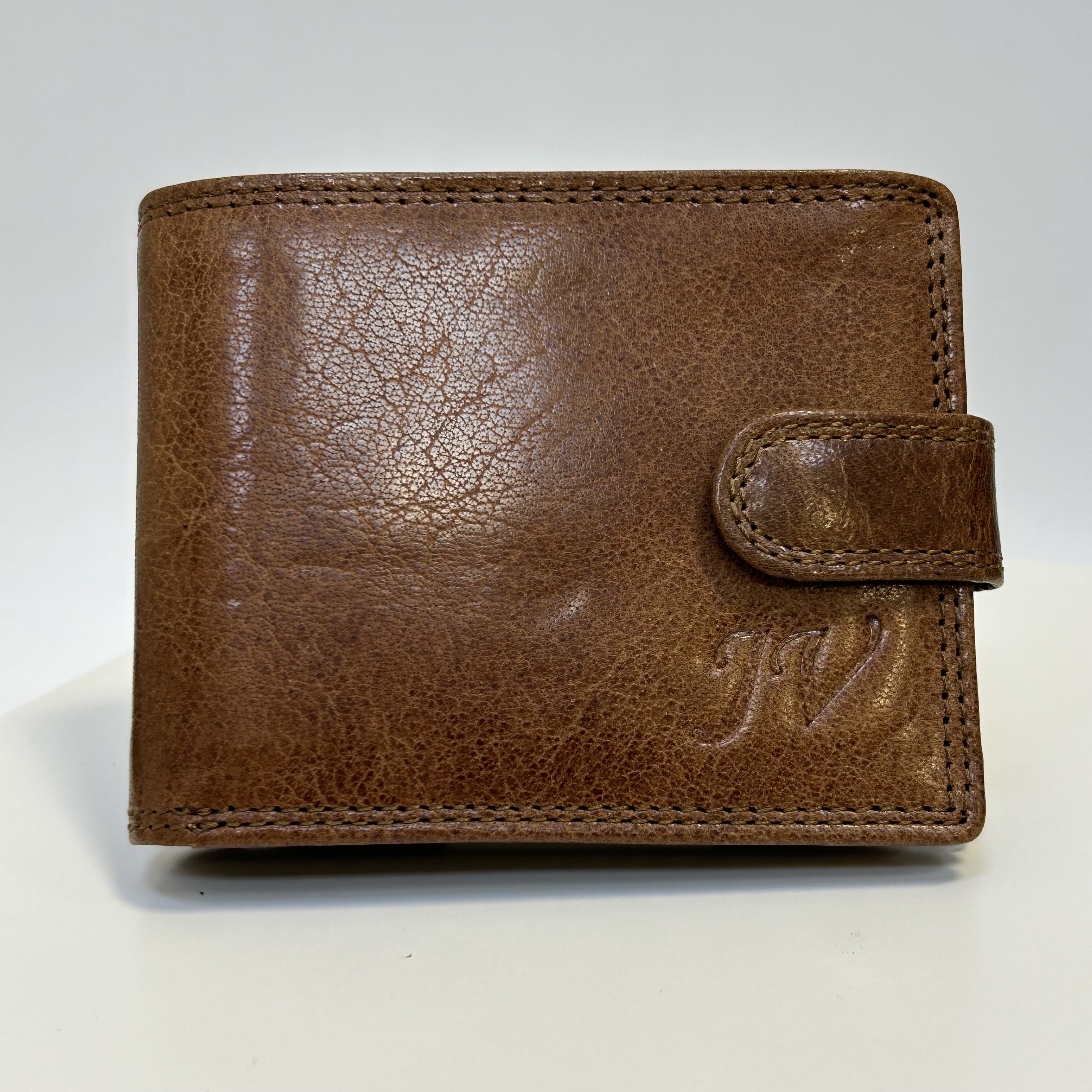 Již vyhotovený monogram | JV | na kožené peněžence | OUTLET TvujOriginal.cz