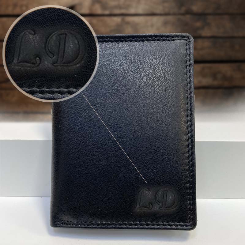 Kožená peněženka + ražba iniciálů (monogram) PANTHER - VC BLACK | OUTLET TvujOriginal.cz