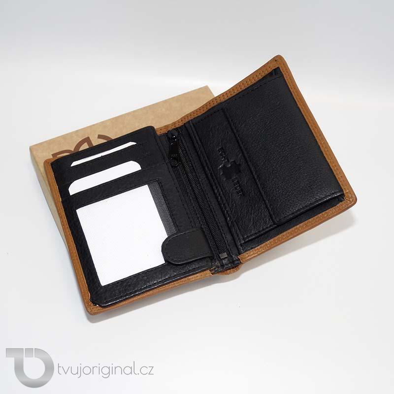 Pánská kožená peněženka COMBO BEORIGINAL Leather s monogramem (ražba)