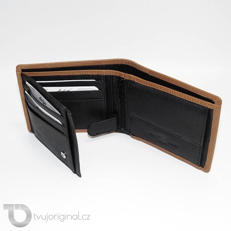 Pánská kožená peněženka COMBO BEORIGINAL Leather s monogramem (ražba)
