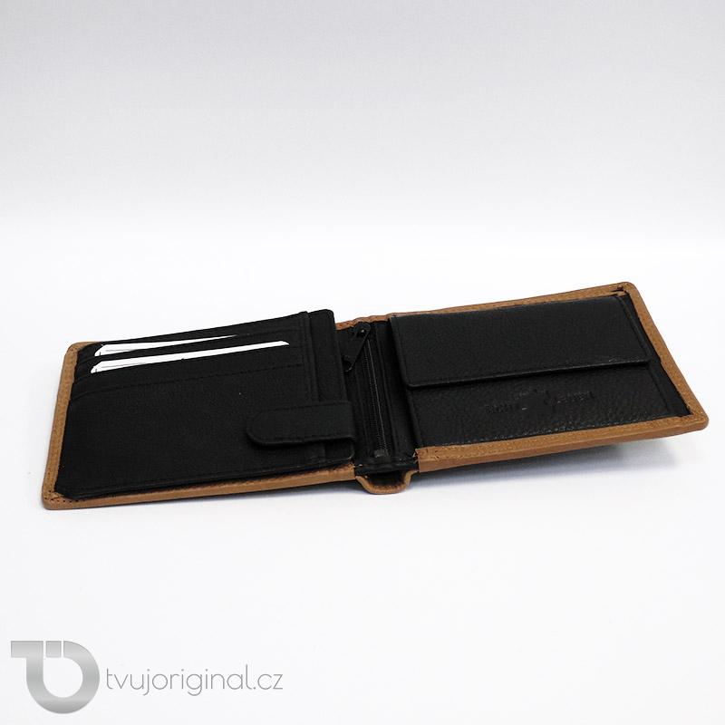 Pánská kožená peněženka COMBO BEORIGINAL Leather s monogramem (ražba)