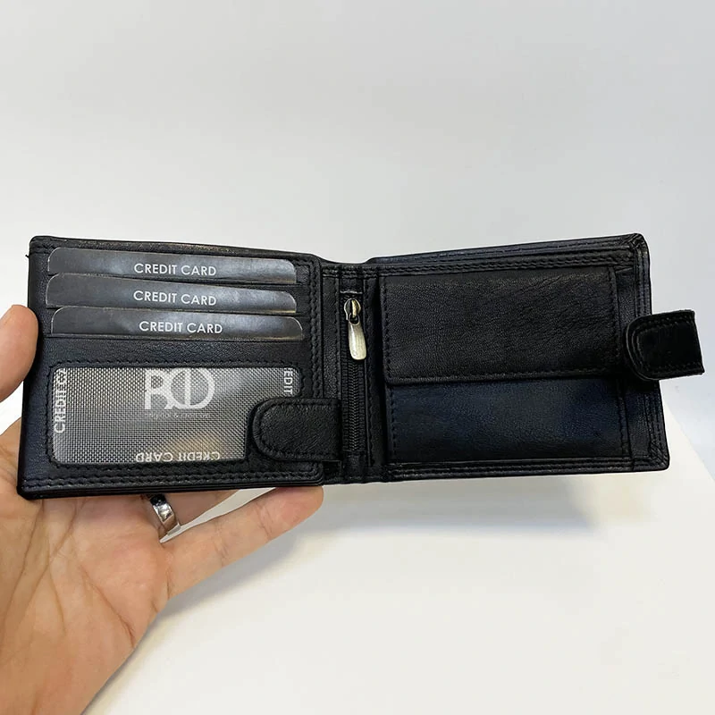 Kožená peněženka + ražba iniciálů (monogram) PANTHER - Black | OUTLET TvujOriginal.cz