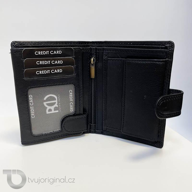 Kožená peněženka + ražba iniciálů (monogram) PANTHER - VZ Black | OUTLET TvujOriginal.cz