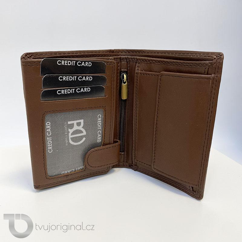 Kožená peněženka + ražba iniciálů (monogram) PANTHER - VC D.BROWN | OUTLET TvujOriginal.cz