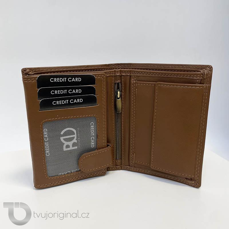Kožená peněženka + ražba iniciálů (monogram) PANTHER - VC L.BROWN | OUTLET TvujOriginal.cz