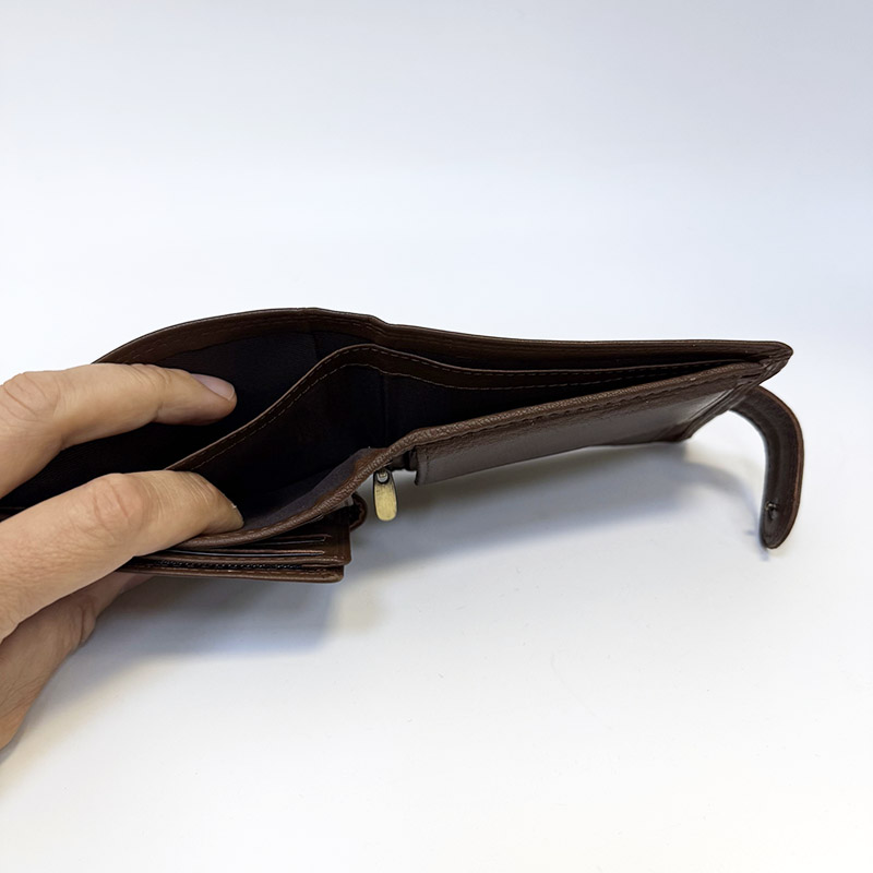 Kožená peněženka + ražba iniciálů (monogram) PANTHER - Dark Brown | OUTLET TvujOriginal.cz