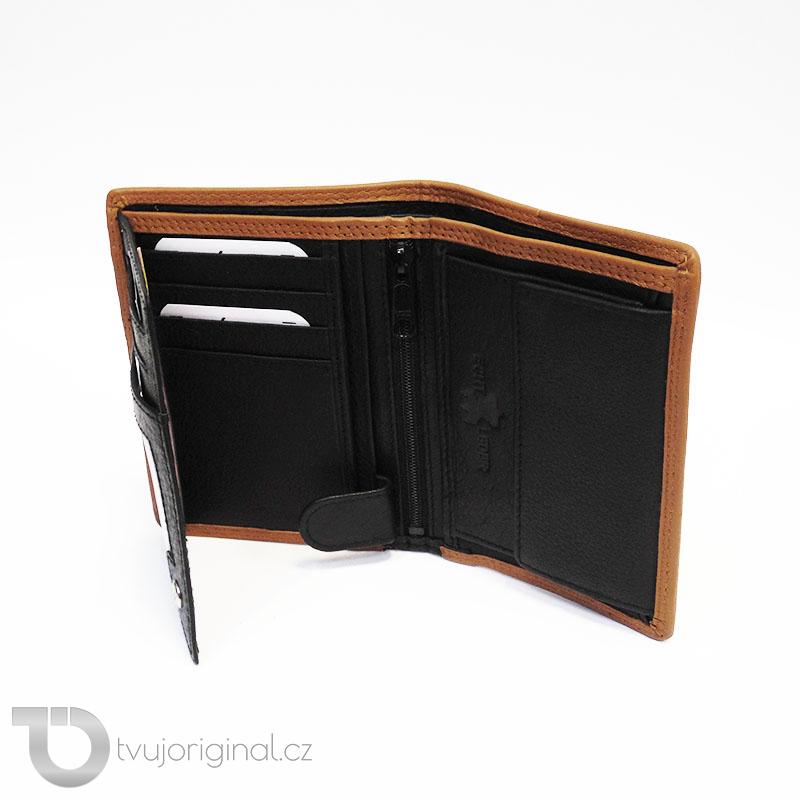 Pánská kožená peněženka COMBO BEORIGINAL Leather s monogramem (ražba)