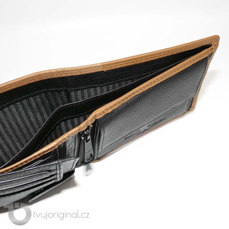 Pánská kožená peněženka COMBO BEORIGINAL Leather s monogramem (ražba)