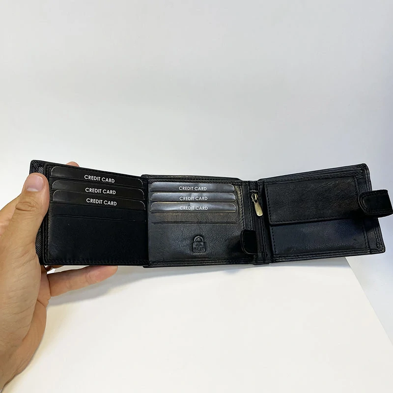 Kožená peněženka + ražba iniciálů (monogram) PANTHER - Black | OUTLET TvujOriginal.cz