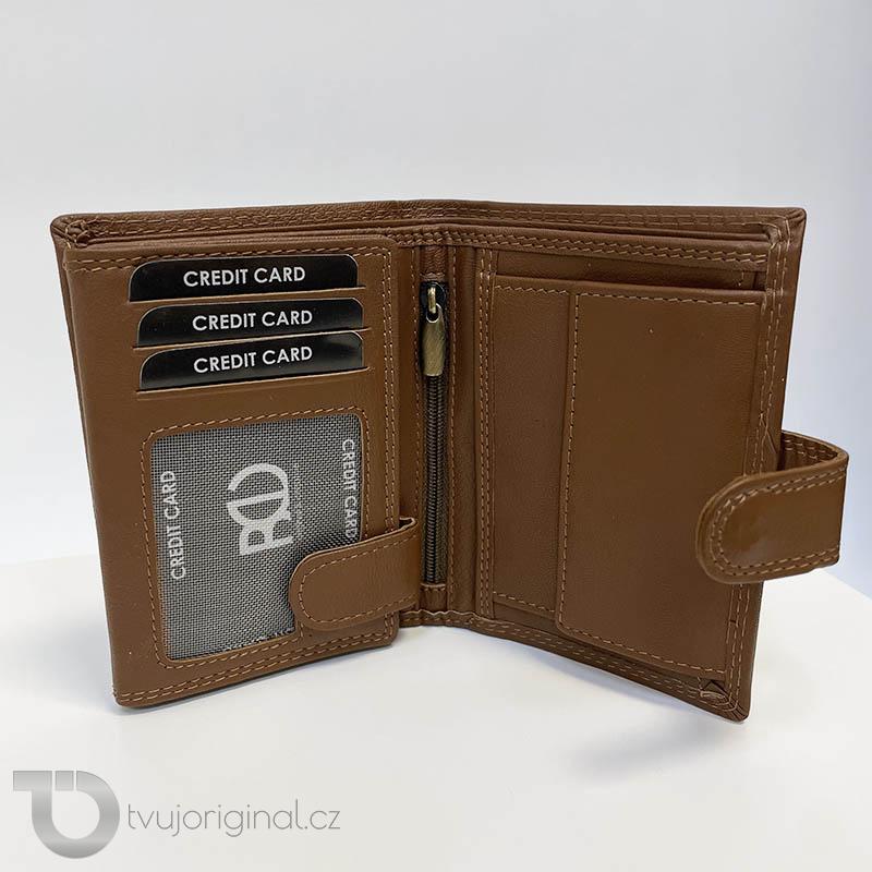Kožená peněženka + ražba iniciálů (monogram) PANTHER - VZ L.Brown | OUTLET TvujOriginal.cz