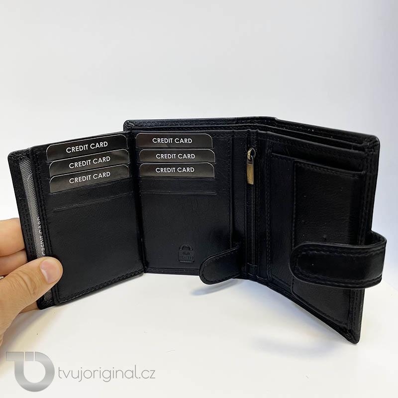 Kožená peněženka + ražba iniciálů (monogram) PANTHER - VZ Black | OUTLET TvujOriginal.cz