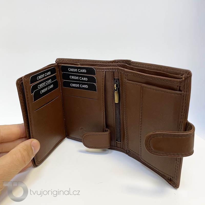 Kožená peněženka + ražba iniciálů (monogram) PANTHER - VZ D.Brown | OUTLET TvujOriginal.cz