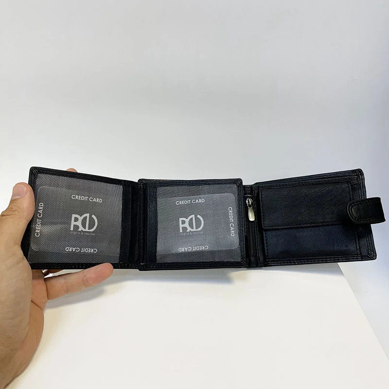 Kožená peněženka + ražba iniciálů (monogram) PANTHER - Black | OUTLET TvujOriginal.cz