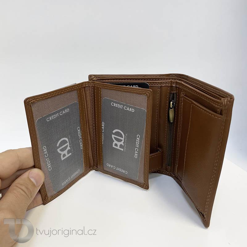 Kožená peněženka + ražba iniciálů (monogram) PANTHER - VC L.BROWN | OUTLET TvujOriginal.cz