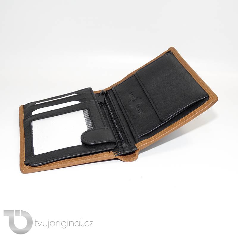 Pánská kožená peněženka COMBO BEORIGINAL Leather s monogramem (ražba)