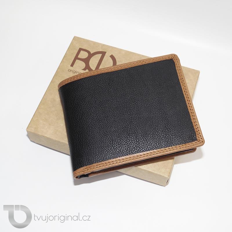 Pánská kožená peněženka COMBO BEORIGINAL Leather s monogramem (ražba)