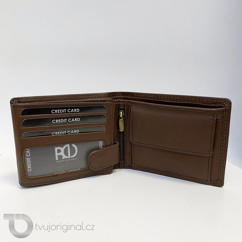 Kožená peněženka + ražba iniciálů (monogram) PANTHER - Brown| OUTLET TvujOriginal.cz