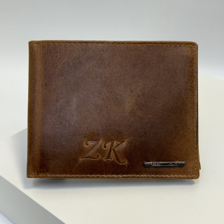 Již vyhotovený monogram | ZK | na kožené peněžence | OUTLET TvujOriginal.cz