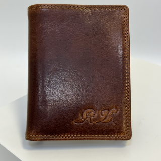 Již vyhotovený monogram | RL | na kožené peněžence | OUTLET TvujOriginal.cz