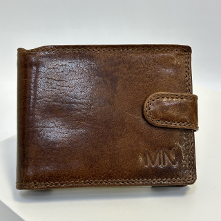 Již vyhotovený monogram | MN | na kožené peněžence | OUTLET TvujOriginal.cz