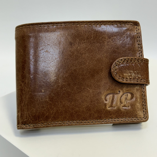 Již vyhotovený monogram | TP | na kožené peněžence | OUTLET TvujOriginal.cz