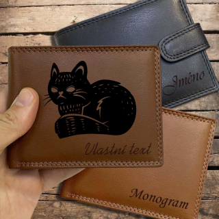 MAGIE | 02 |, více barev kůže a typů, pánská nebo dámská kožená peněženka s magickým motivem a jménem | OUTLET TvujOriginal.cz