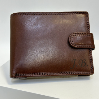 Již vyhotovený monogram | J.B. | na kožené peněžence | OUTLET TvujOriginal.cz