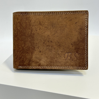 Již vyhotovený monogram | BS | na kožené peněžence | OUTLET TvujOriginal.cz