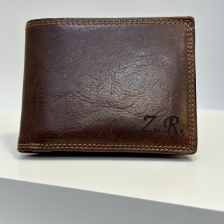 Již vyhotovený monogram | Z.R. | na kožené peněžence | OUTLET TvujOriginal.cz