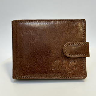 Již vyhotovený monogram | M.G. | na kožené peněžence | OUTLET TvujOriginal.cz