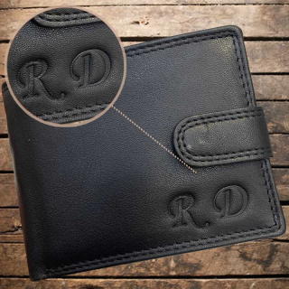 Kožená peněženka + ražba iniciálů (monogram) PANTHER - Black | OUTLET TvujOriginal.cz
