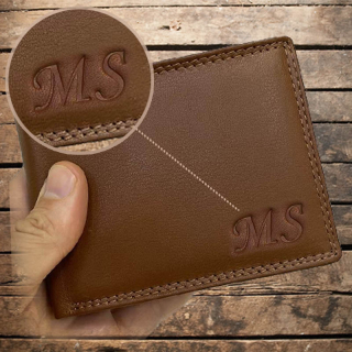 Kožená peněženka + ražba iniciálů (monogram) PANTHER - Brown| OUTLET TvujOriginal.cz