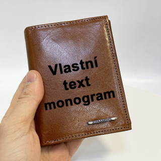 Hnědá kožená peněženka s věnováním, monogramem, textem | OUTLET TvujOriginal.cz