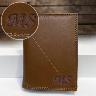 Kožená peněženka + ražba iniciálů (monogram) PANTHER - VC L.BROWN | OUTLET TvujOriginal.cz