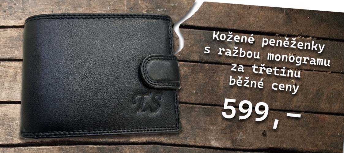 Peněženky s ražbou monogramu