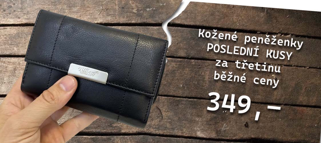 Kožené peněženky za třetinu poslední kusy