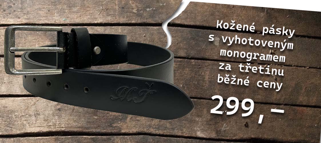 Kožené pásky s monogramem za třetinu