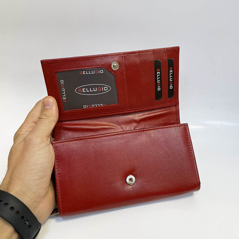 Červená dámská kožená peněženka s věnováním, monogramem, textem | OUTLET TvujOriginal.cz
