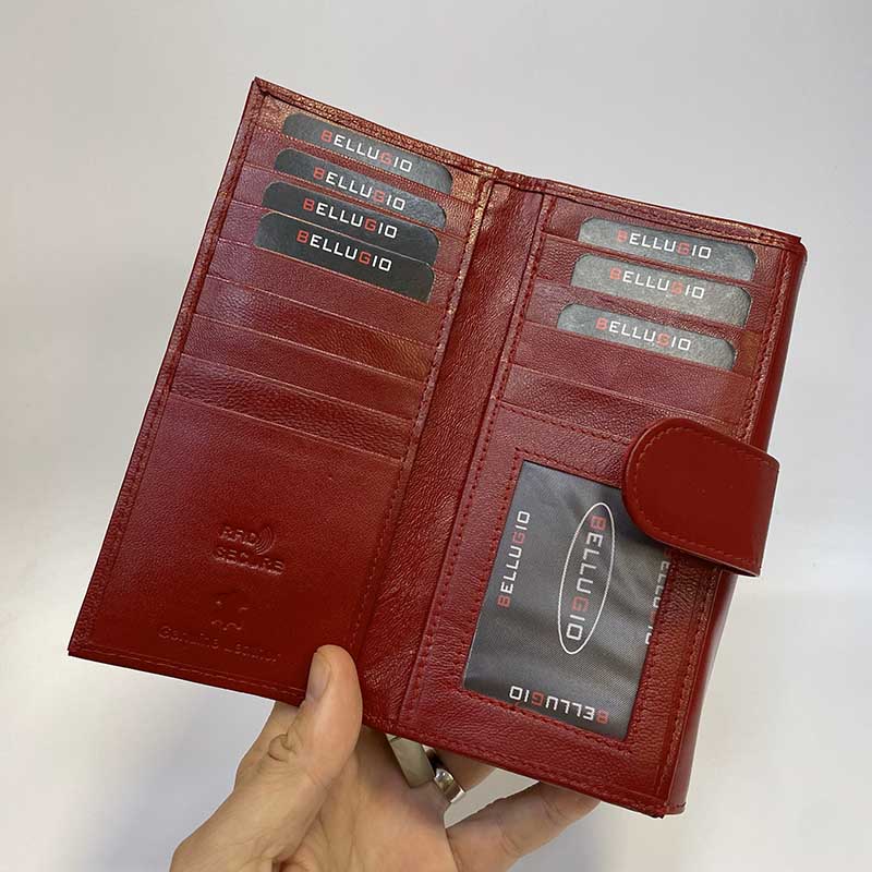 Červená dámská kožená peněženka s věnováním, monogramem, textem | OUTLET TvujOriginal.cz