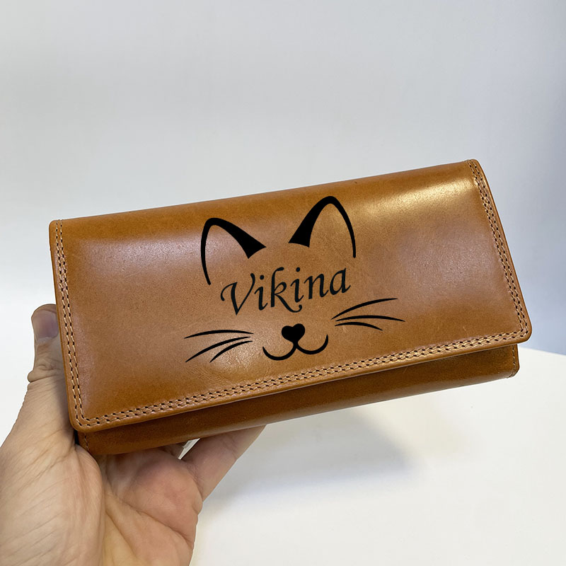 Dámská kožená peněženka se psem